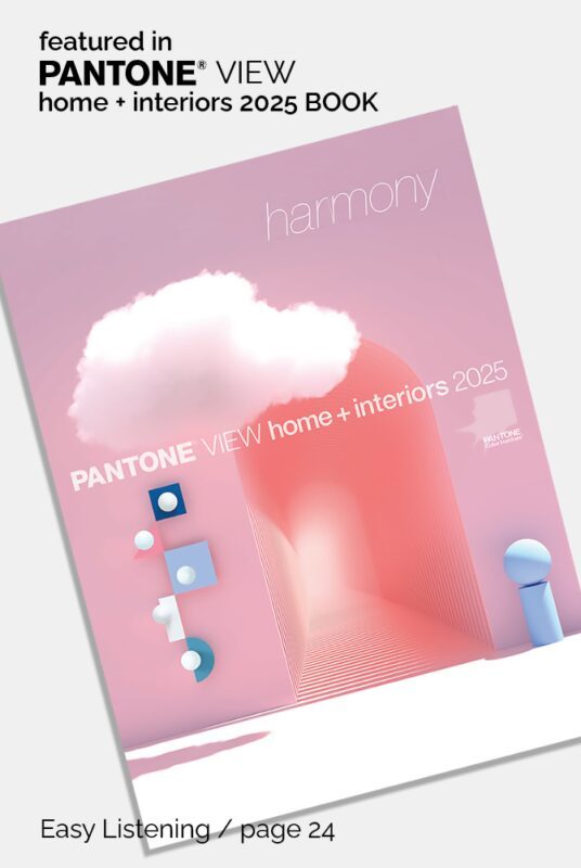 Pantone View home + interiors 2025 book, Easy Listening chapter featuring Pottery & Poetry plates