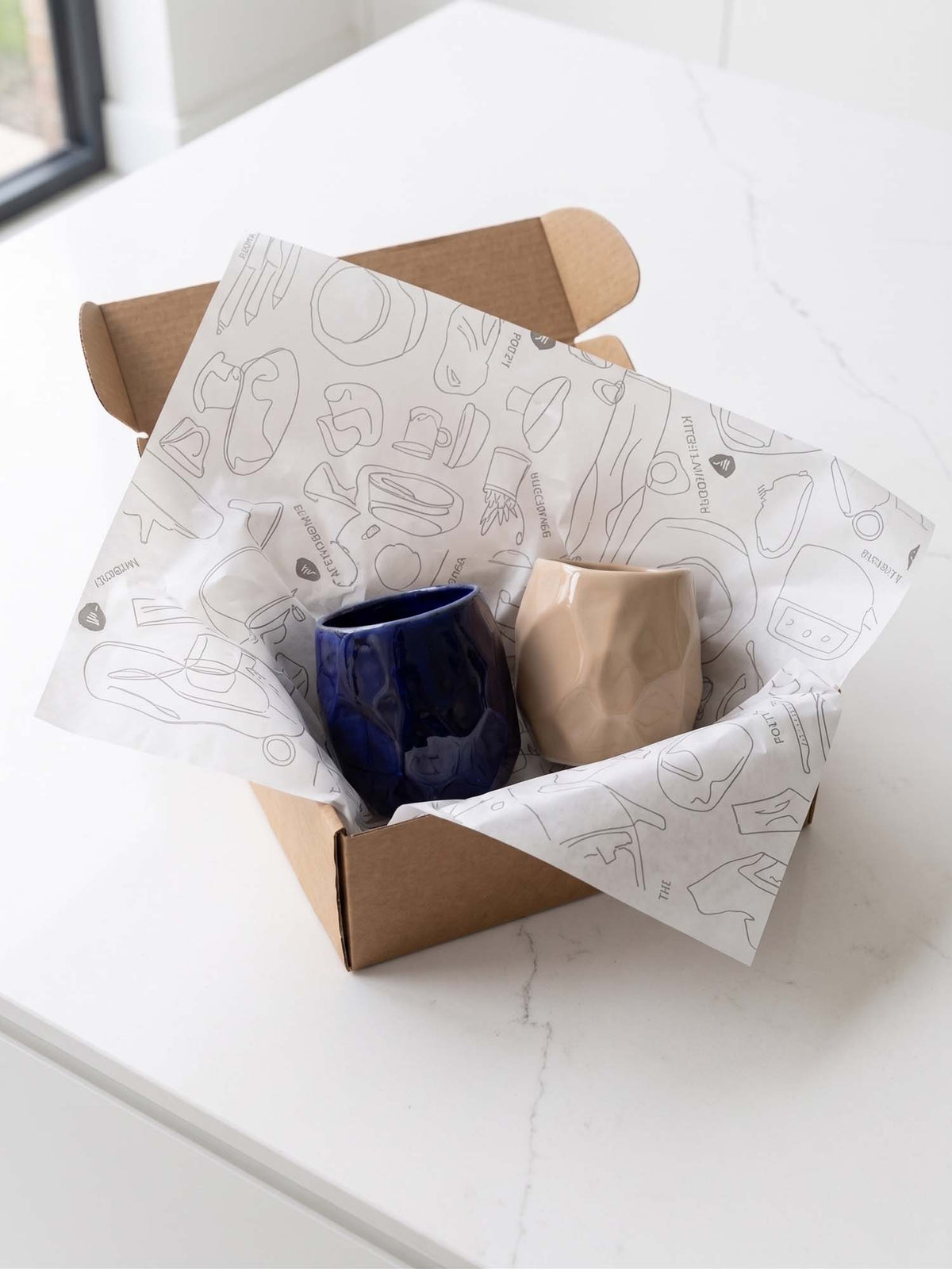 Textured Coffee Cups – Set of 2