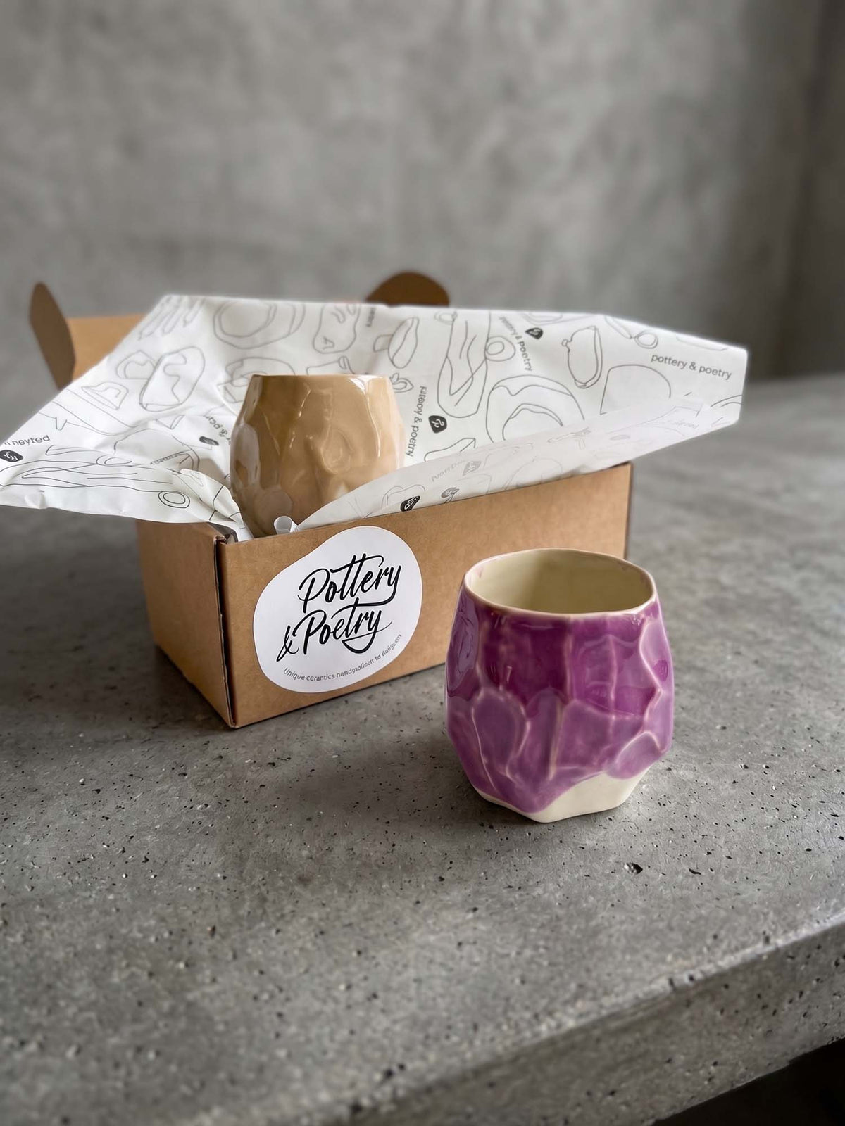 Textured Coffee Cups – Set of 2