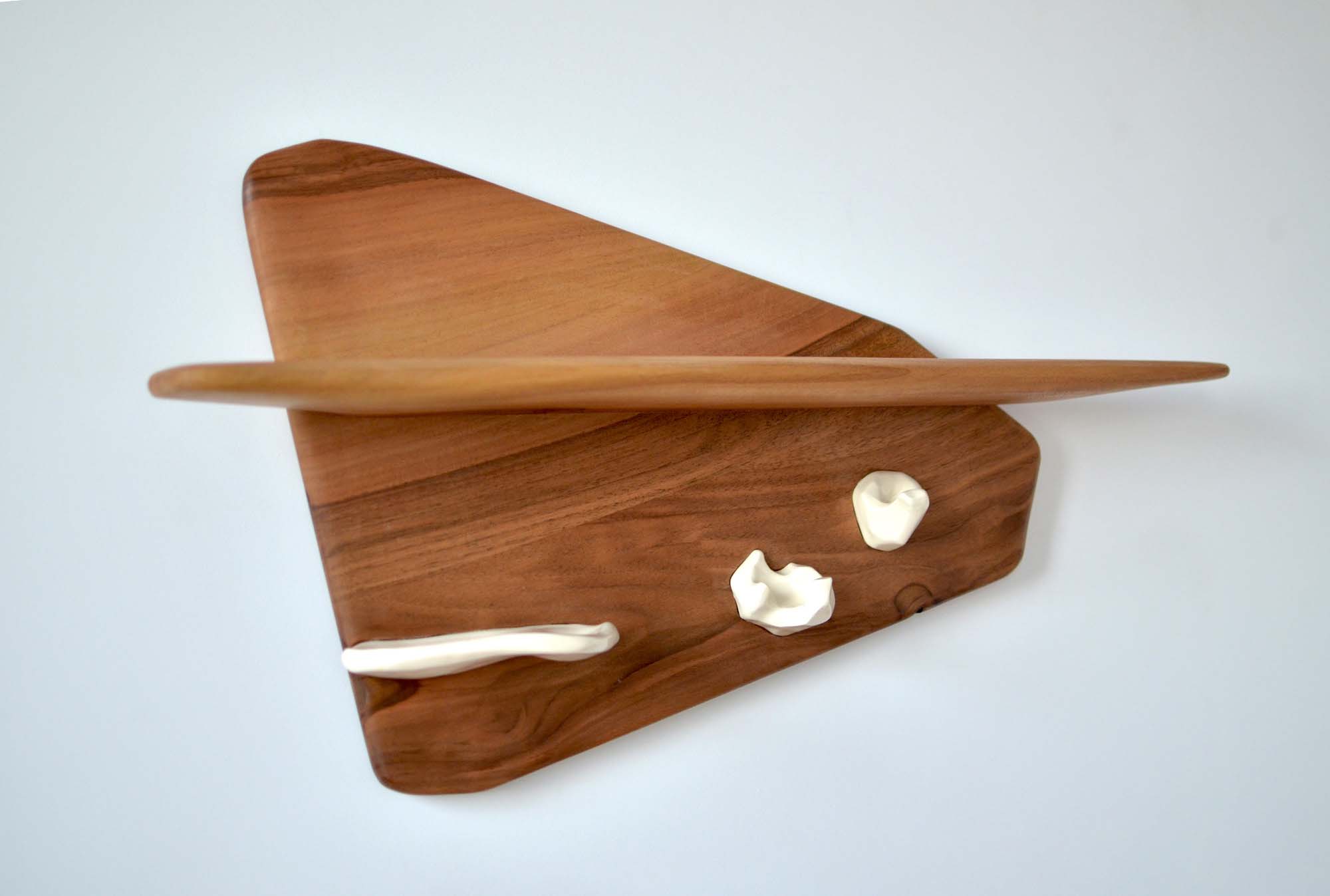 walnut wood and porcelain hanger