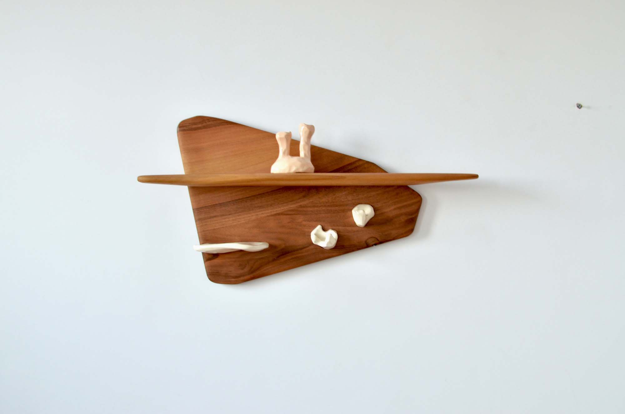 walnut wood and porcelain hanger