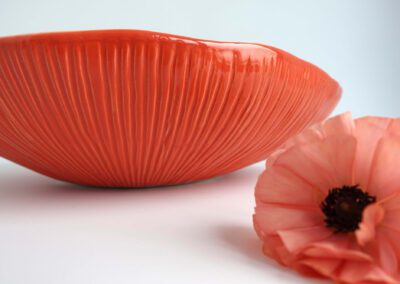 ferrari red textured serving bowl