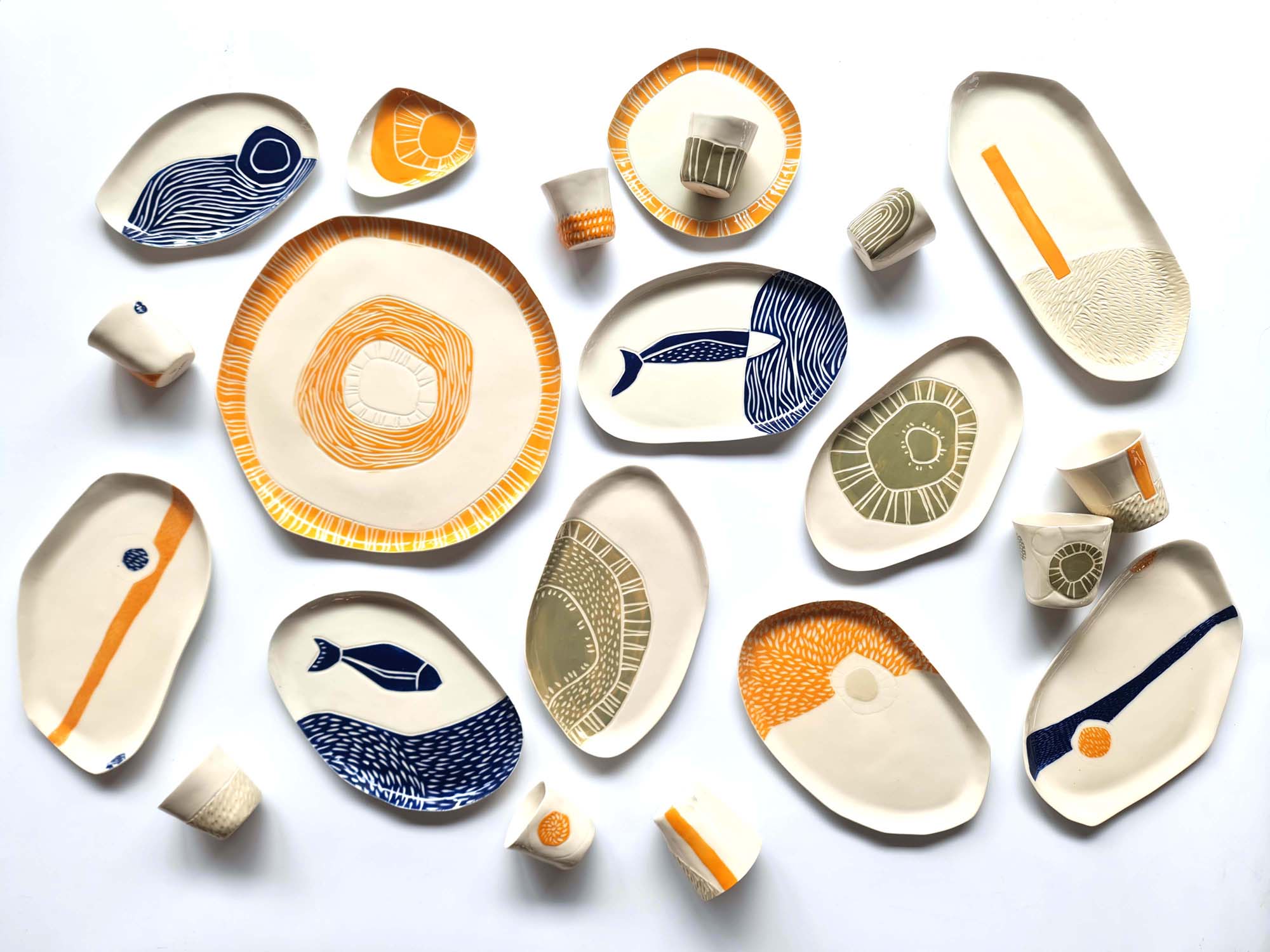 sgraffito collection Pottery and Poetry