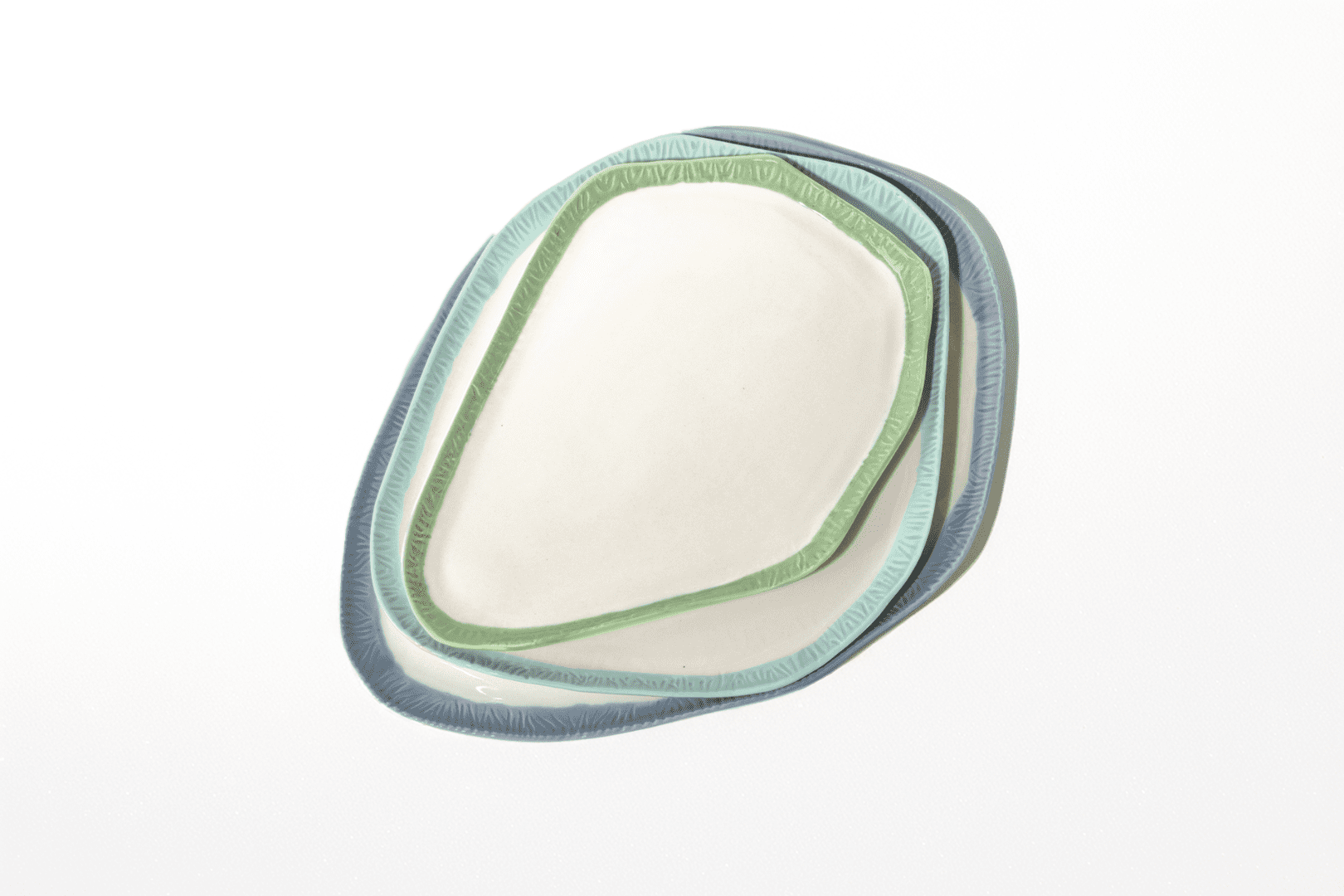 3 textured serving trays