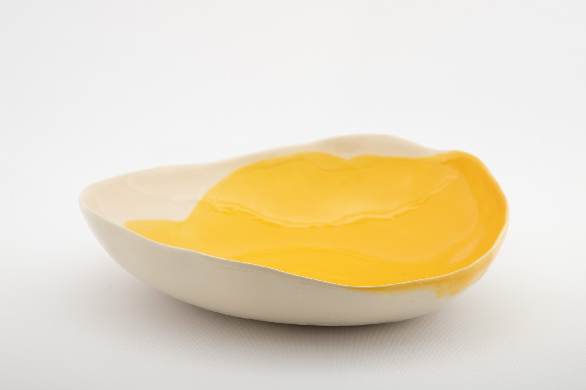 color collection serving bowl in yellow