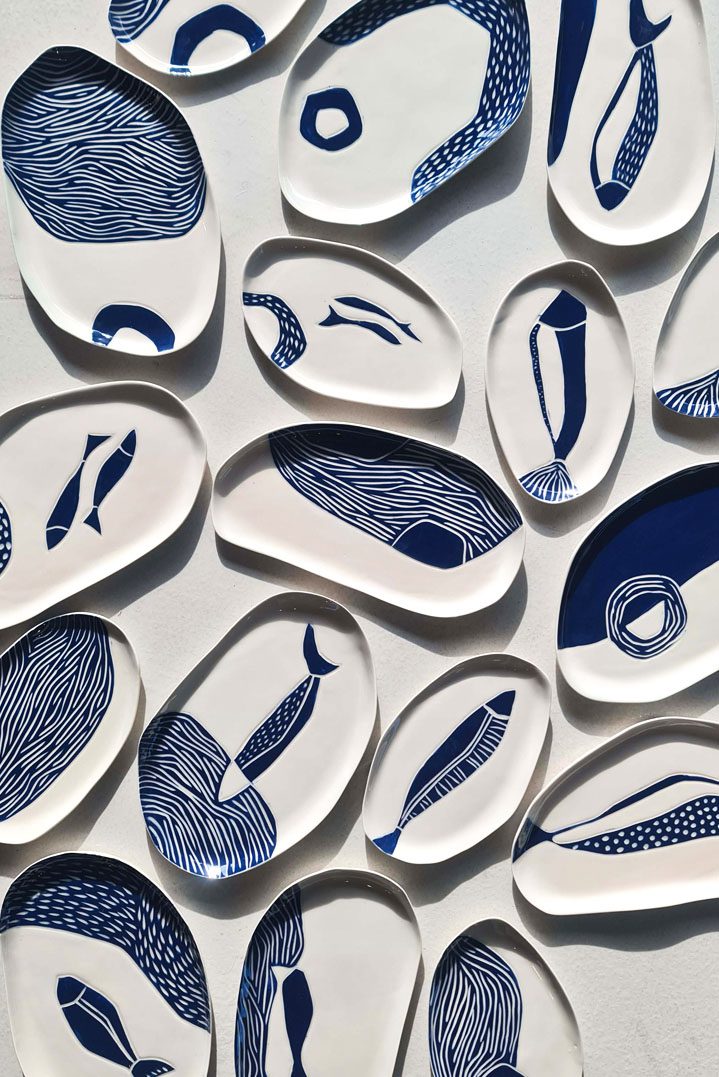 sgraffito fishes collection