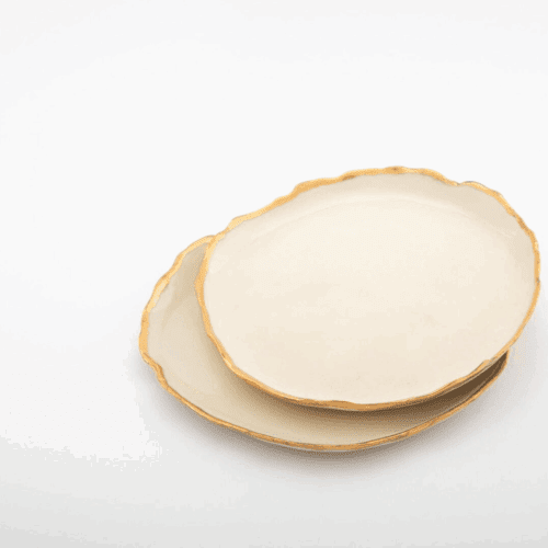 Gilded Ridges Side Plates Set