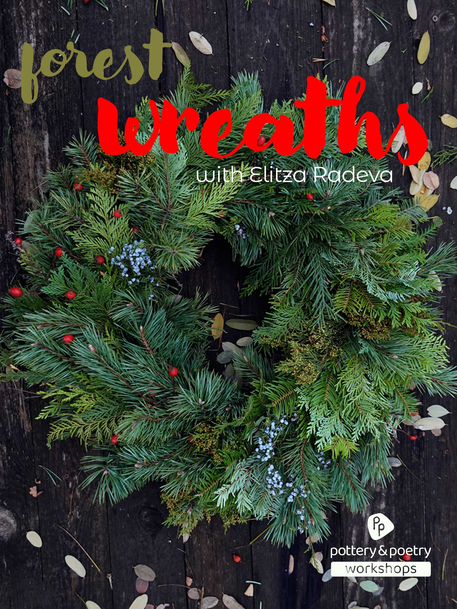 poster for winter wreaths with Elitza Radeva