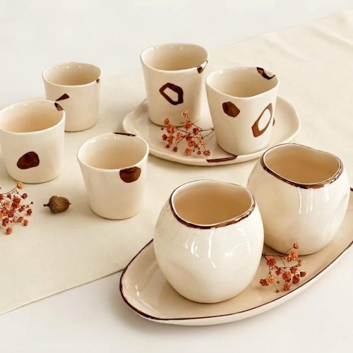 bronze cups and saucer sets