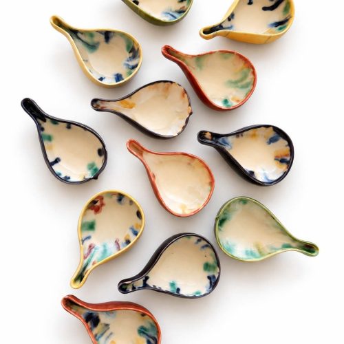 Soil to Soul fig-shaped porcelain dip bowl